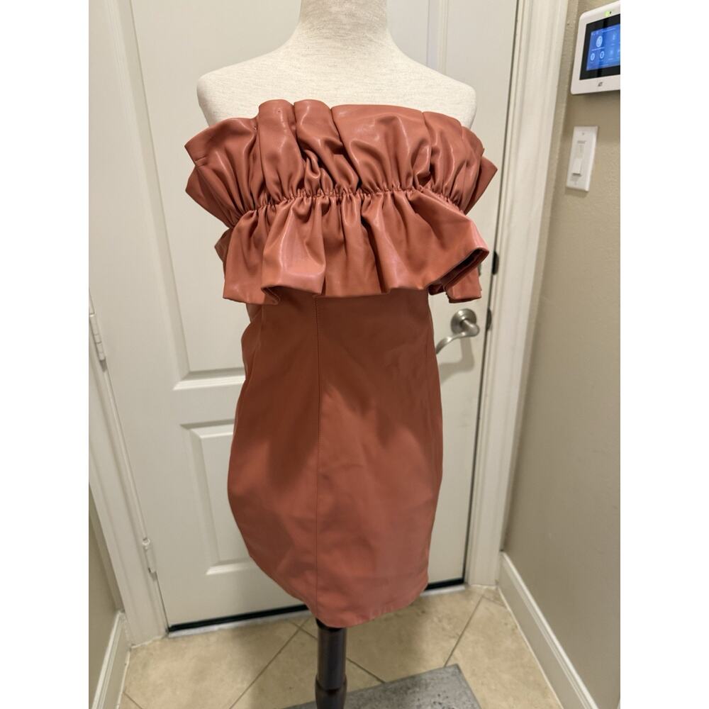 Do + Be faux leather strapless dress - small